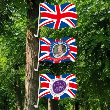 Флаг на нейно Величество | В чест на Кралица на обединеното кралство| Флаг на Великобритания Кралица Банер за употреба на открито на закрито 30X45 см./0,9